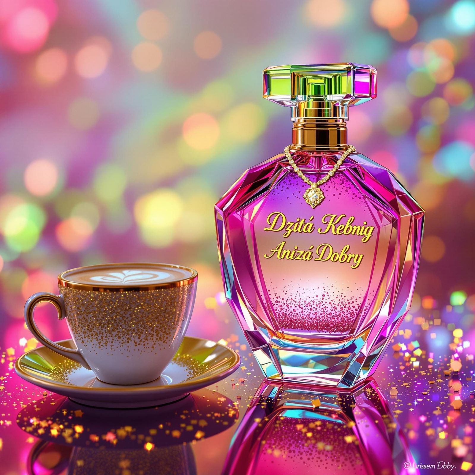 Glamorous Perfume Bottle in Futuristic Fashion Style