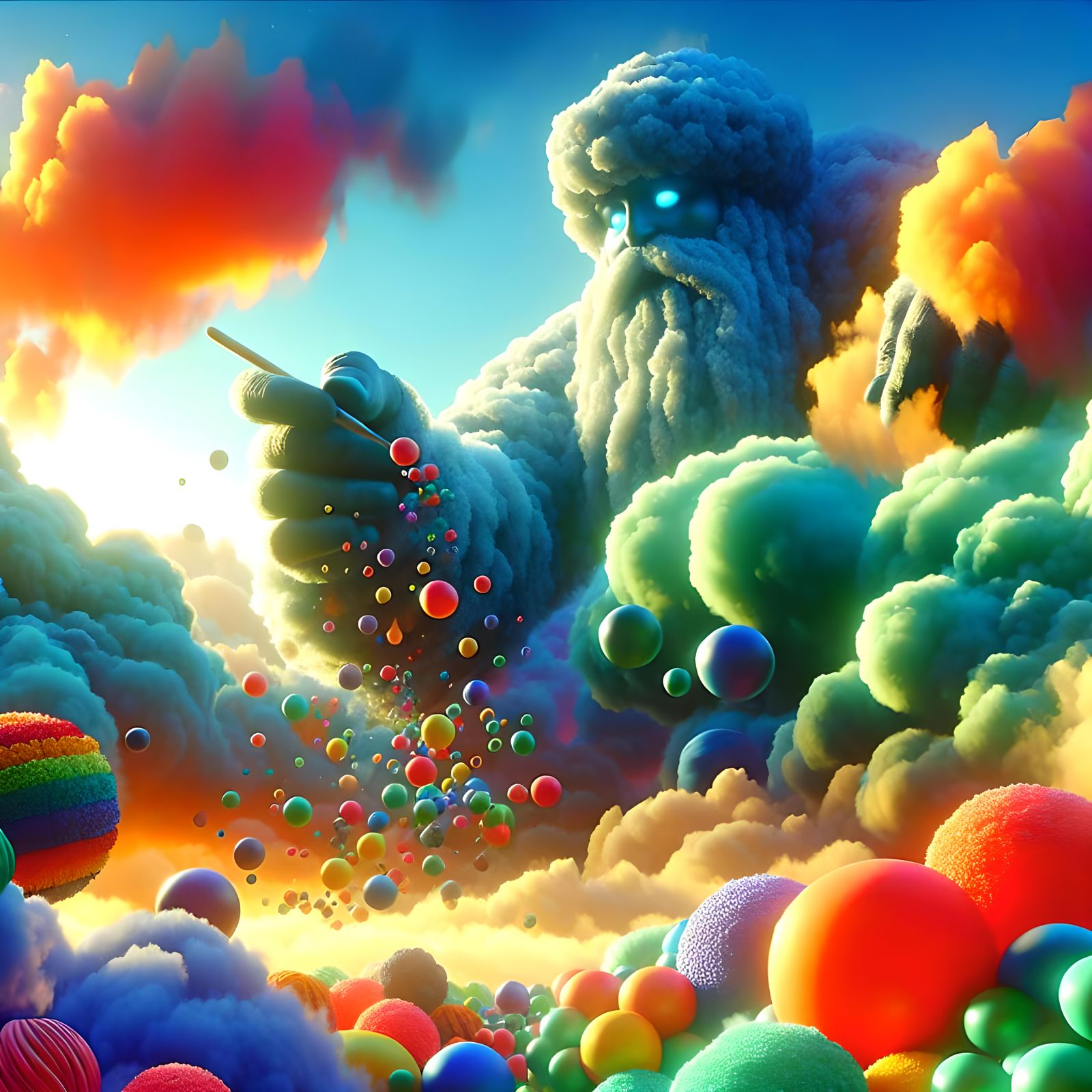 Giant Crafts Candy from Clouds: Matte Painting