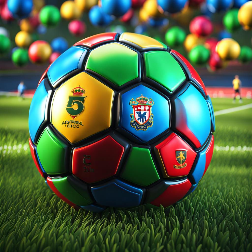 Letters Play Soccer: Hyperrealistic Digital Art