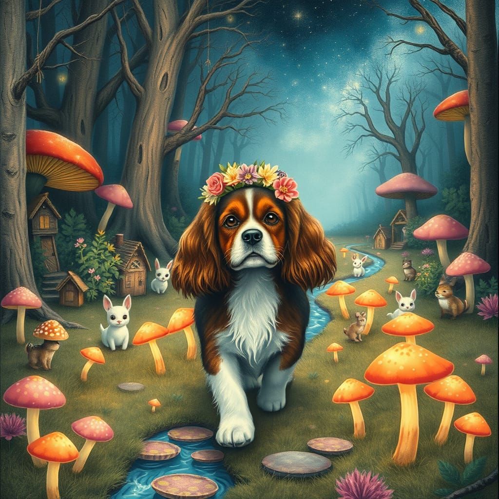 Magical Forest Adventure with Cavalier King Charles