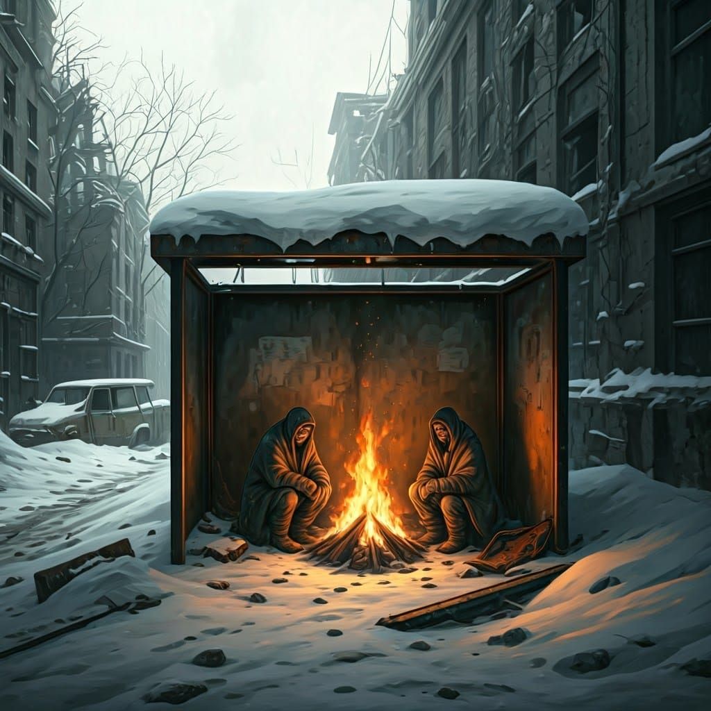 Post-Apocalyptic Couple Finds Refuge in Nuclear Winter Ruins