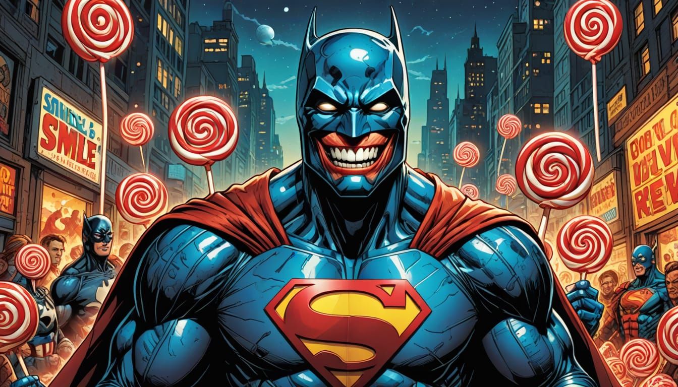 Superhero Enjoys a Lollipop: Comic Book Art