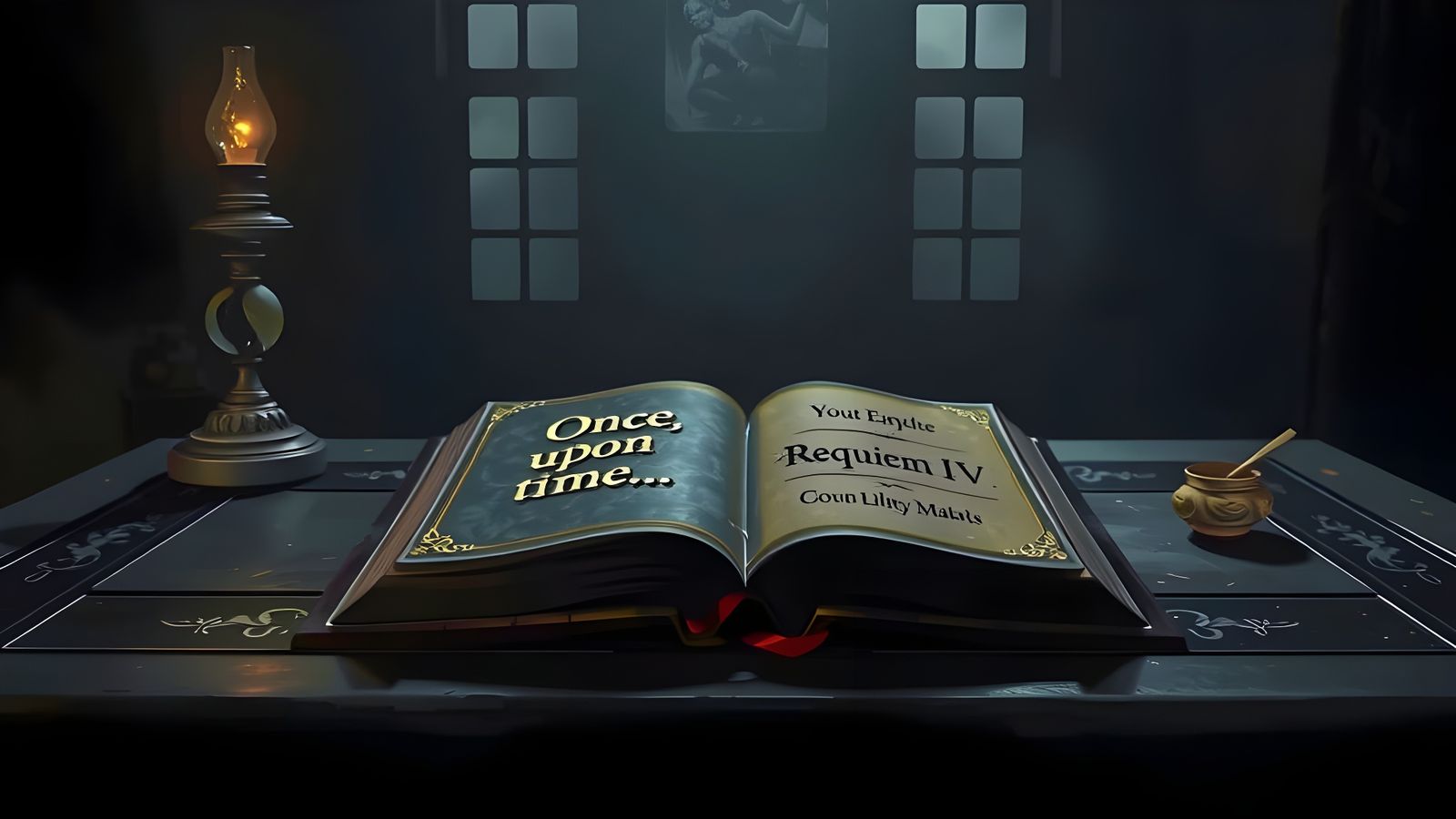Mysterious Book Cover with Once Upon a Time and Requiem IV