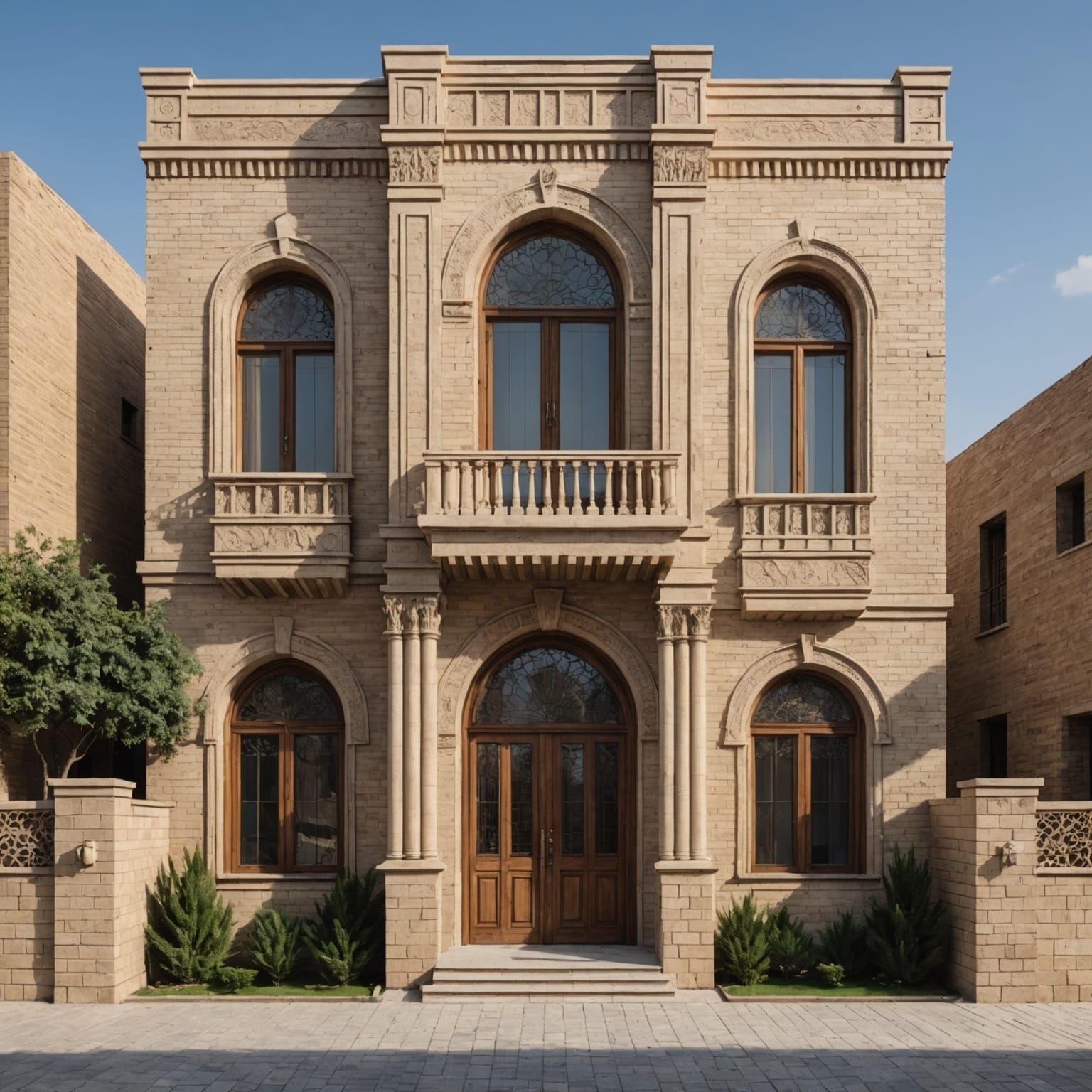 Traditional Baghdad House: Brickwork and Arch Design