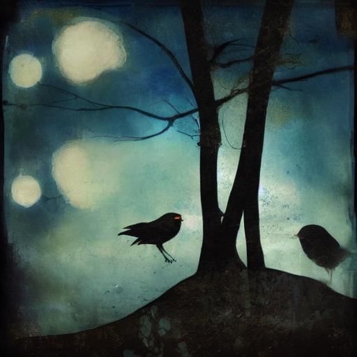 Dreamlike Light and Dark Composition