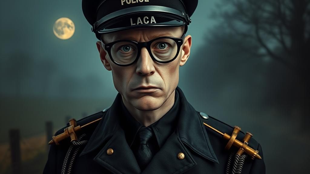 Dieselpunk Policeman in Irish Countryside, Gothic Expression...