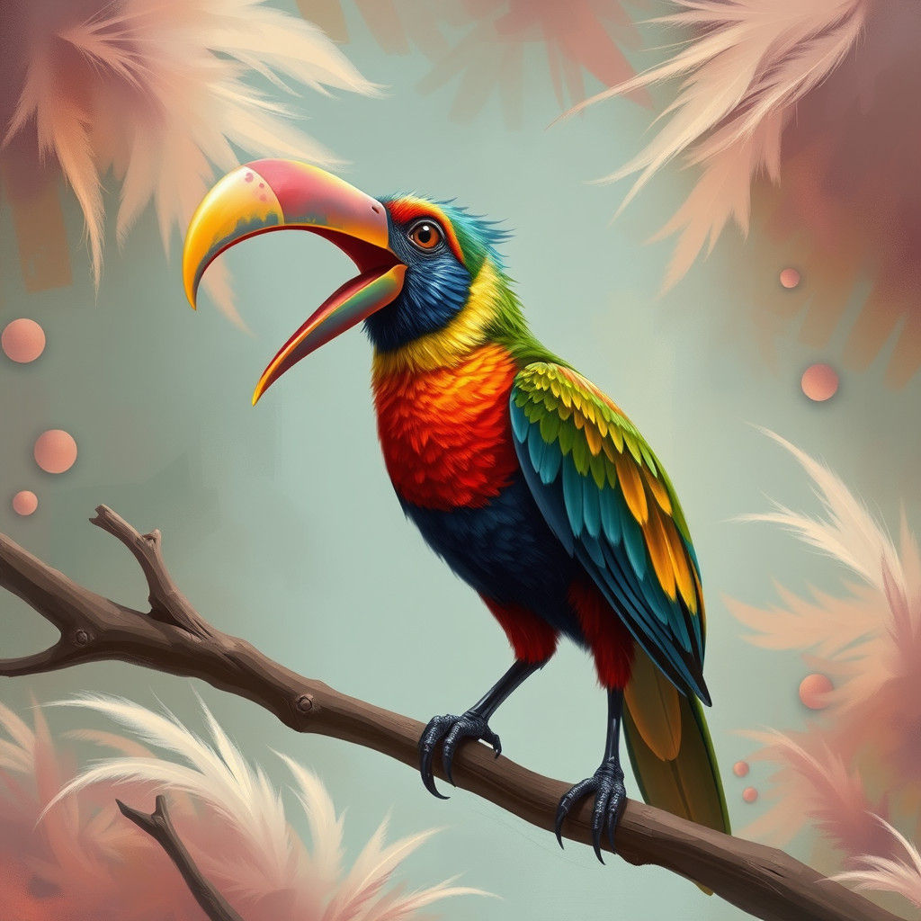 Whimsical Bird in a Fantastical Dreamworld