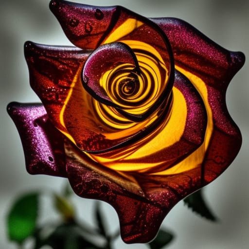 Glass blown rose