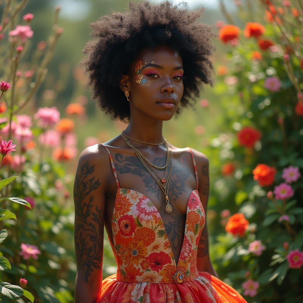 African Beauty Radiates in Vibrant Floral Patterns