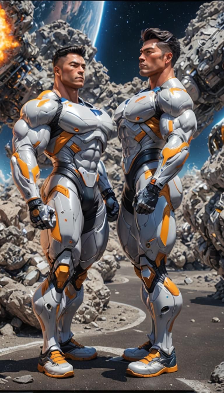 Astronaut Bodybuilder in Detailed 3D Anime Art