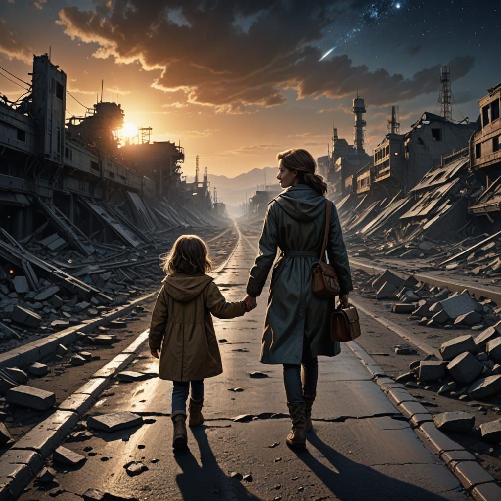 Sci-Fi Mother and Child Journey Through Space