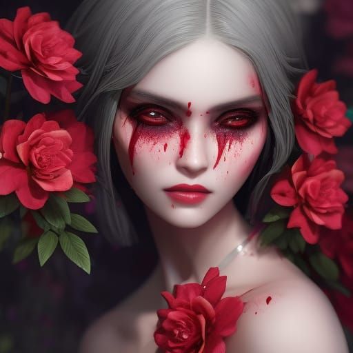 very beautiful vampire girl red