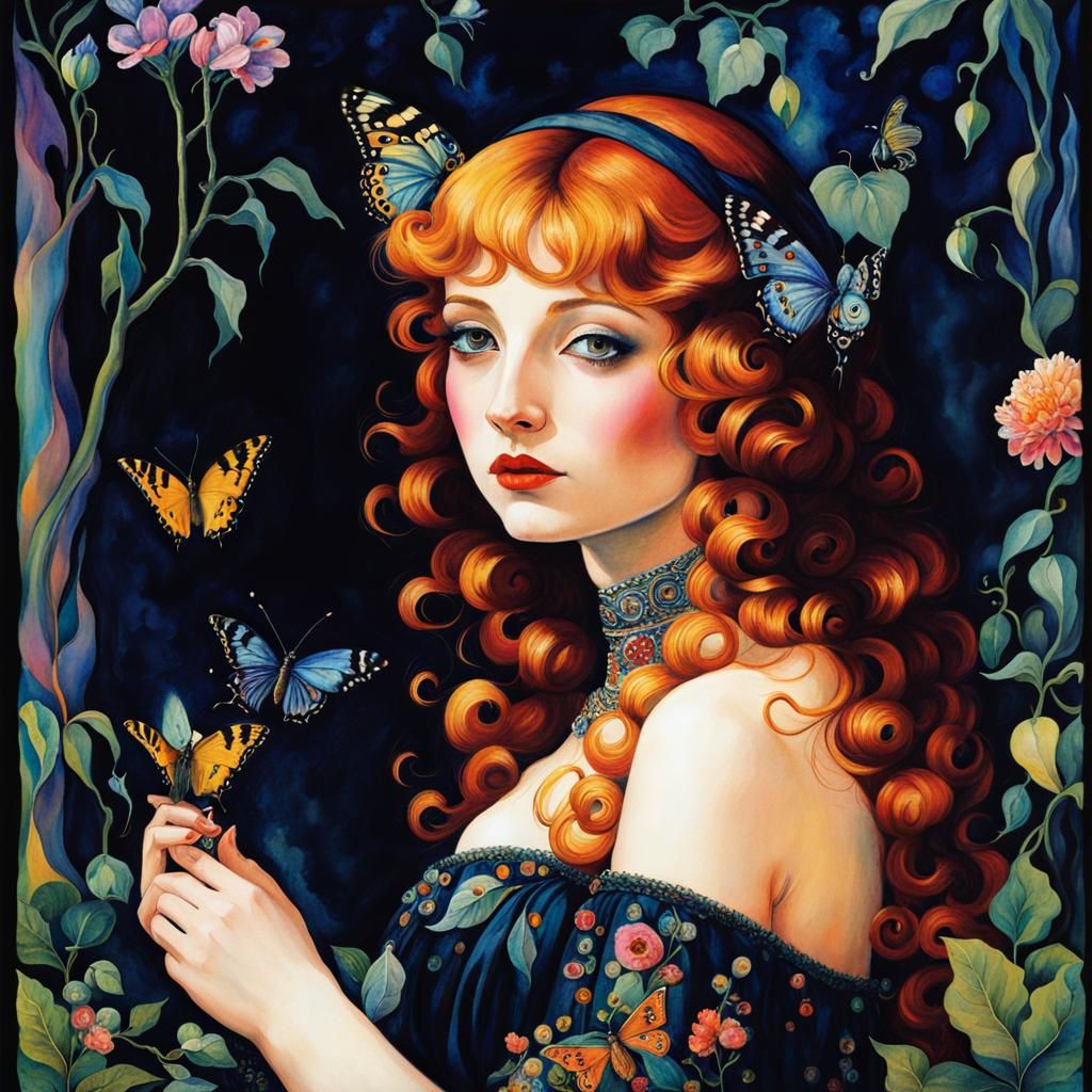 Butterfly Garden: Luminous Watercolor Surrealism