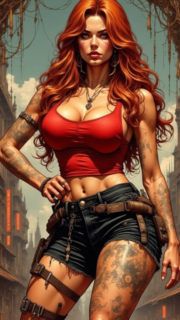 Italian Woman in Frank Frazetta Style