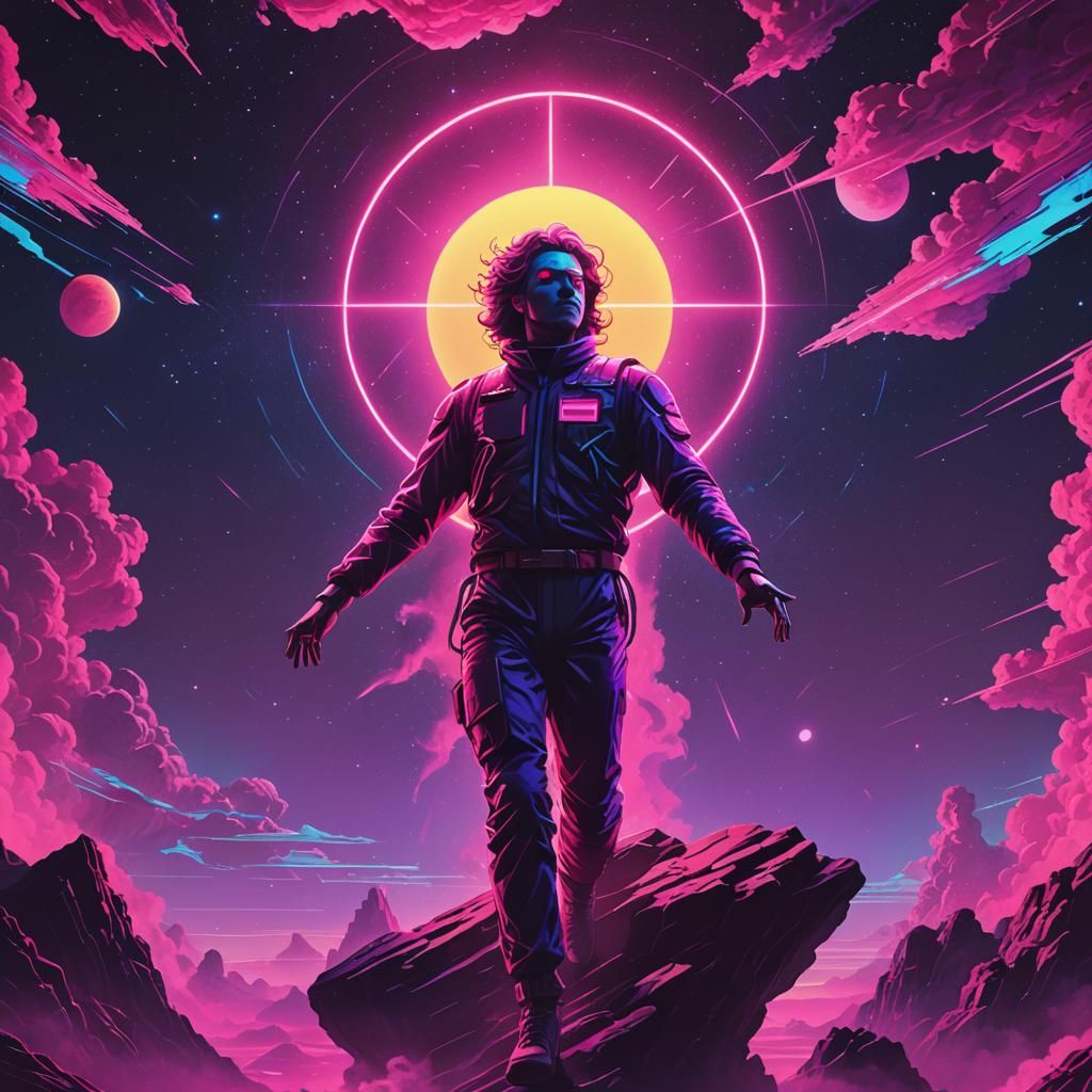 Astral Projection in Synthwave Neon Style