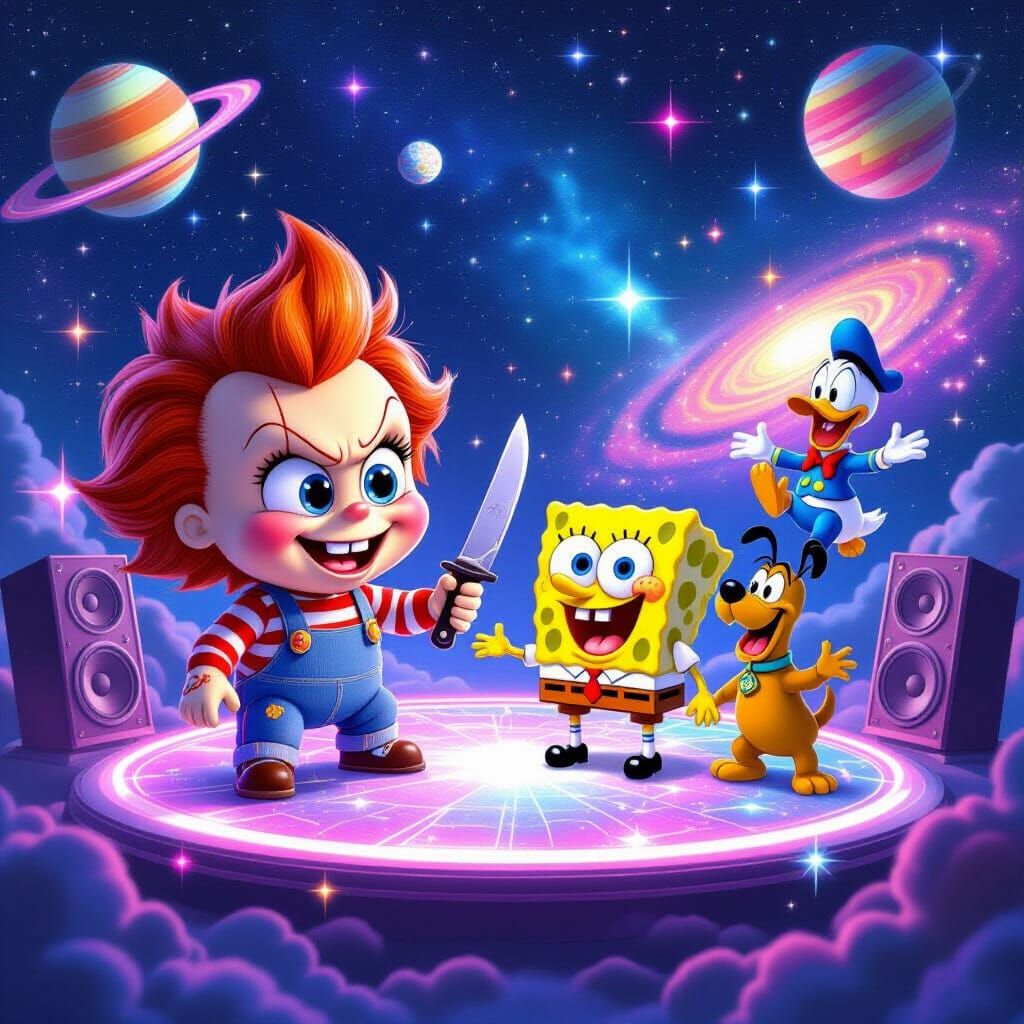 Chucky Meets SpongeBob and Patrick in Cosmic Pixar Animation