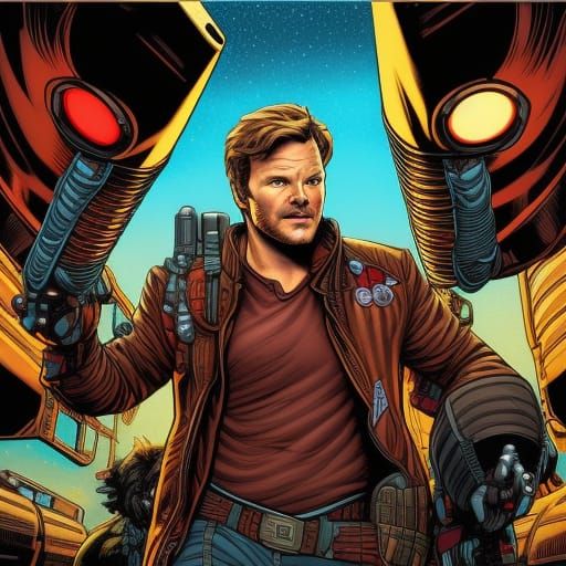 Star Lord in Comic Book Art Style
