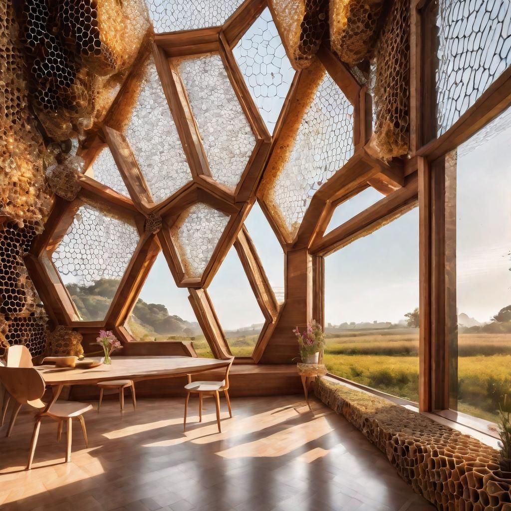 Intricate Honeycomb House in Wildflower Meadow
