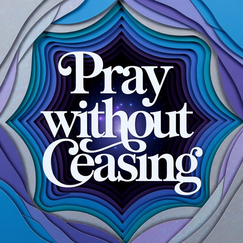Mixed-Media Collage of "Pray Without Ceasing"