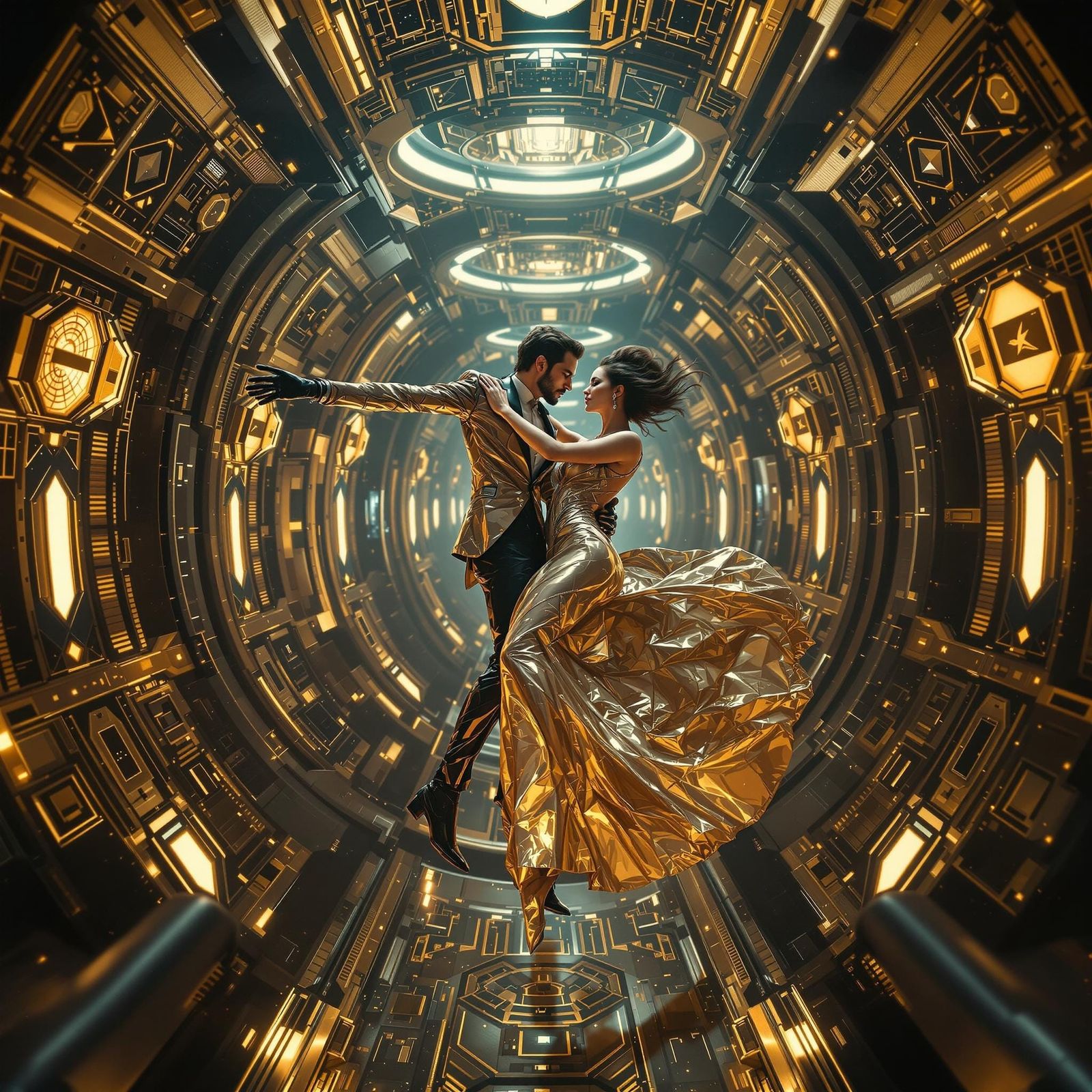 Cyberpunk Space Station Speakeasy in Gilded Age Art Deco Sty...