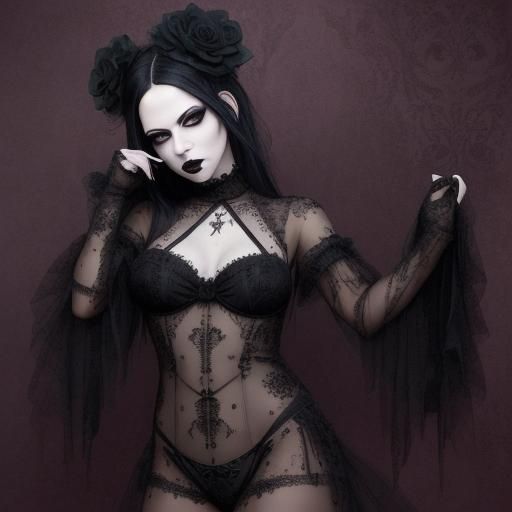 Alluring Goth Woman: Dark Beauty Portrait