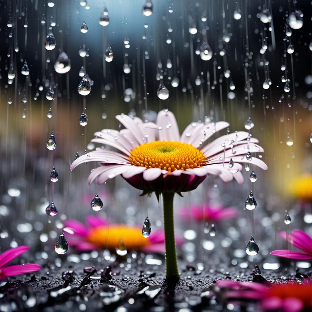 Mouse in Crystal Style Hiding from Rain