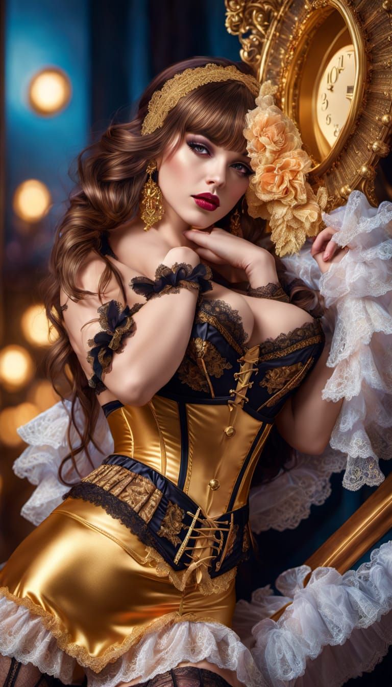 Hyper-Realistic Digital Art: Woman in Fancy Dress