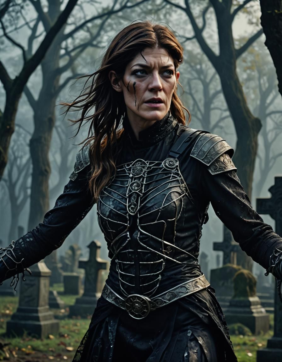 Jennifer Carpenter from Dexter as a dark figure with mysteri...