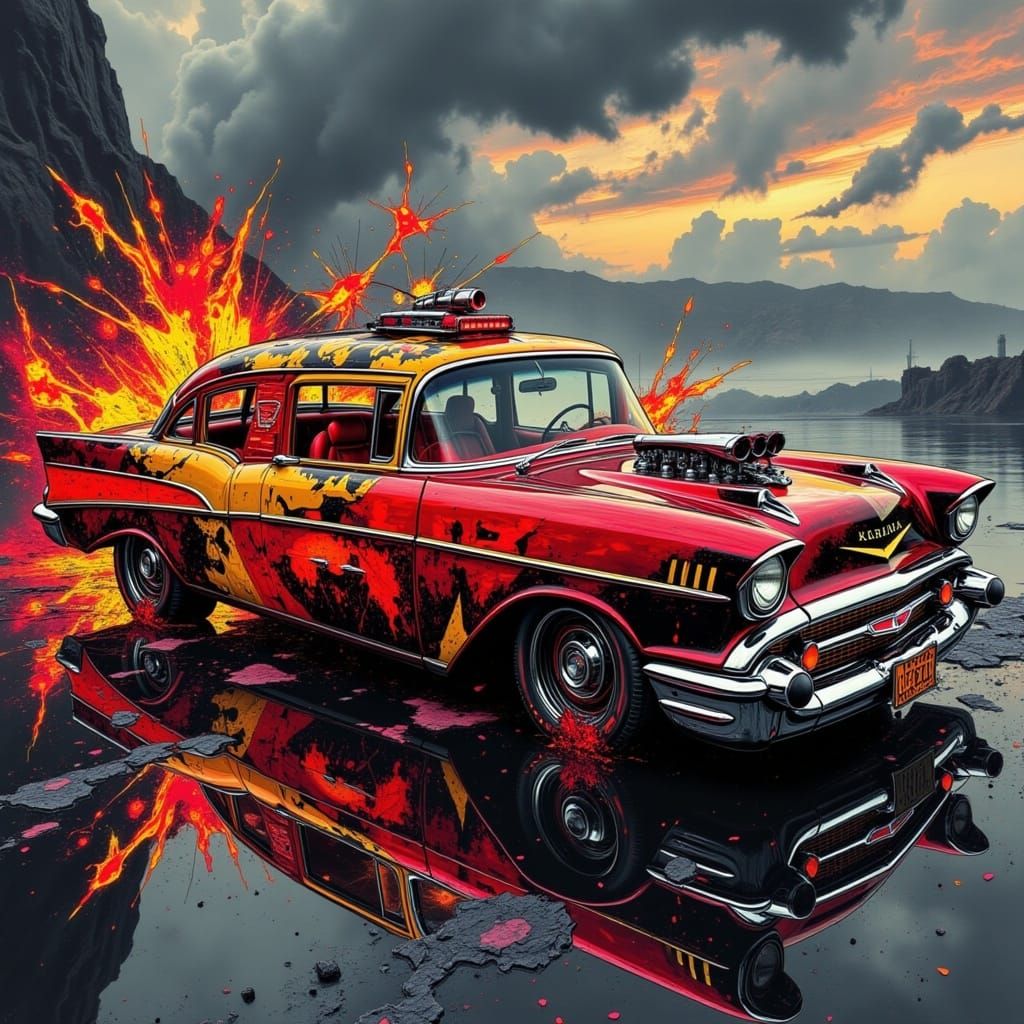 Cyberpunk Chevy Bel Air Hot Rod