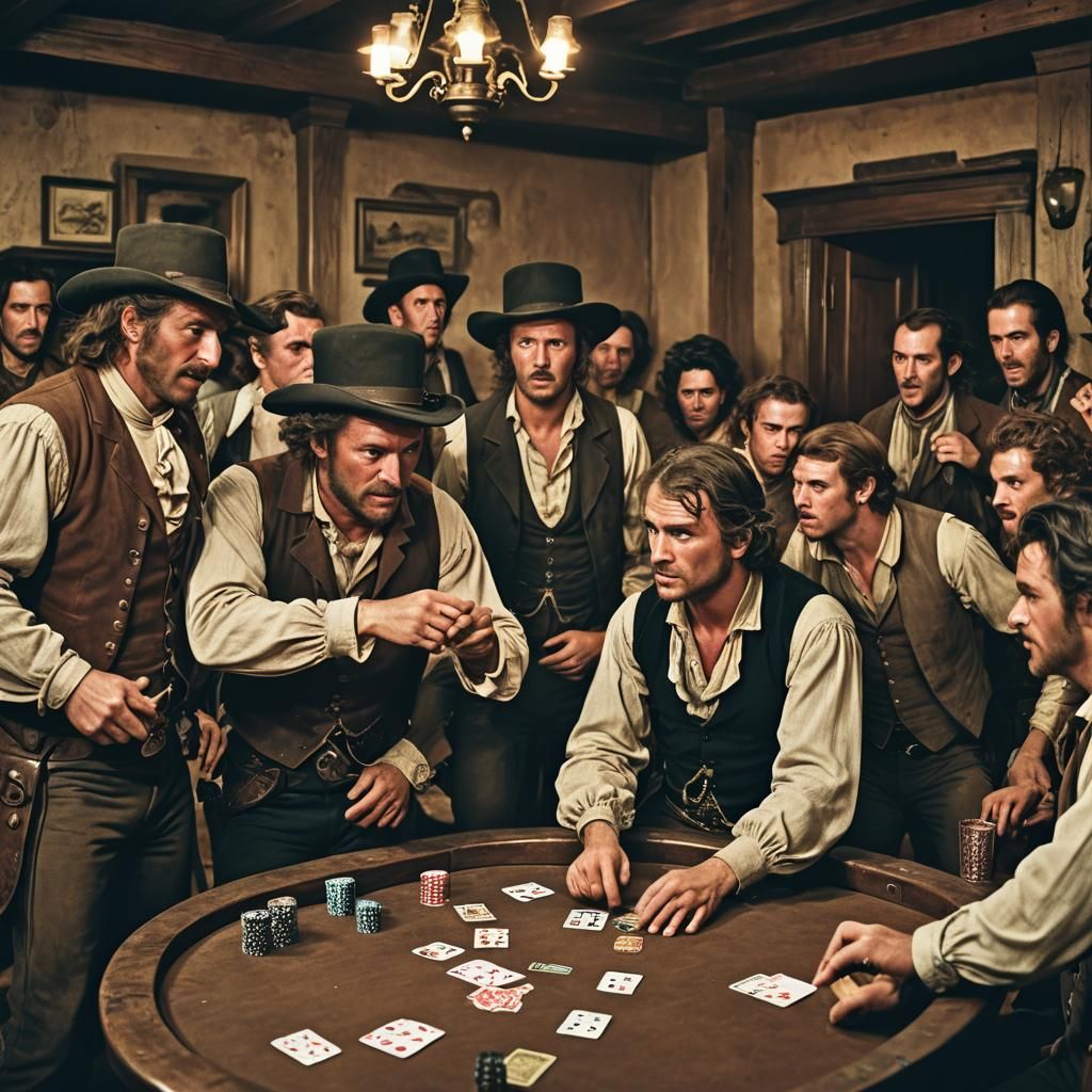 Saloon Poker Game Turns Chaotic in Cinematic Still