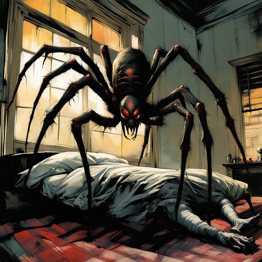 Spider Monster in Goth Impressionism Style
