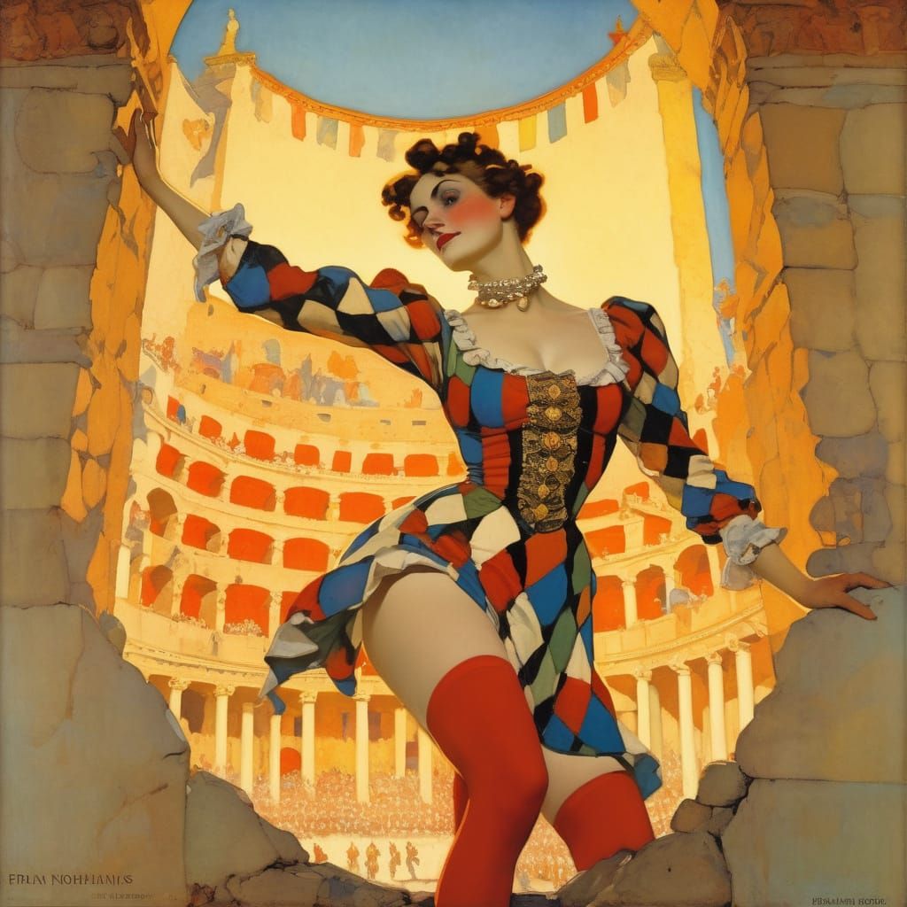 She envsions herself as a harlequin in an Italian Circus. Su...