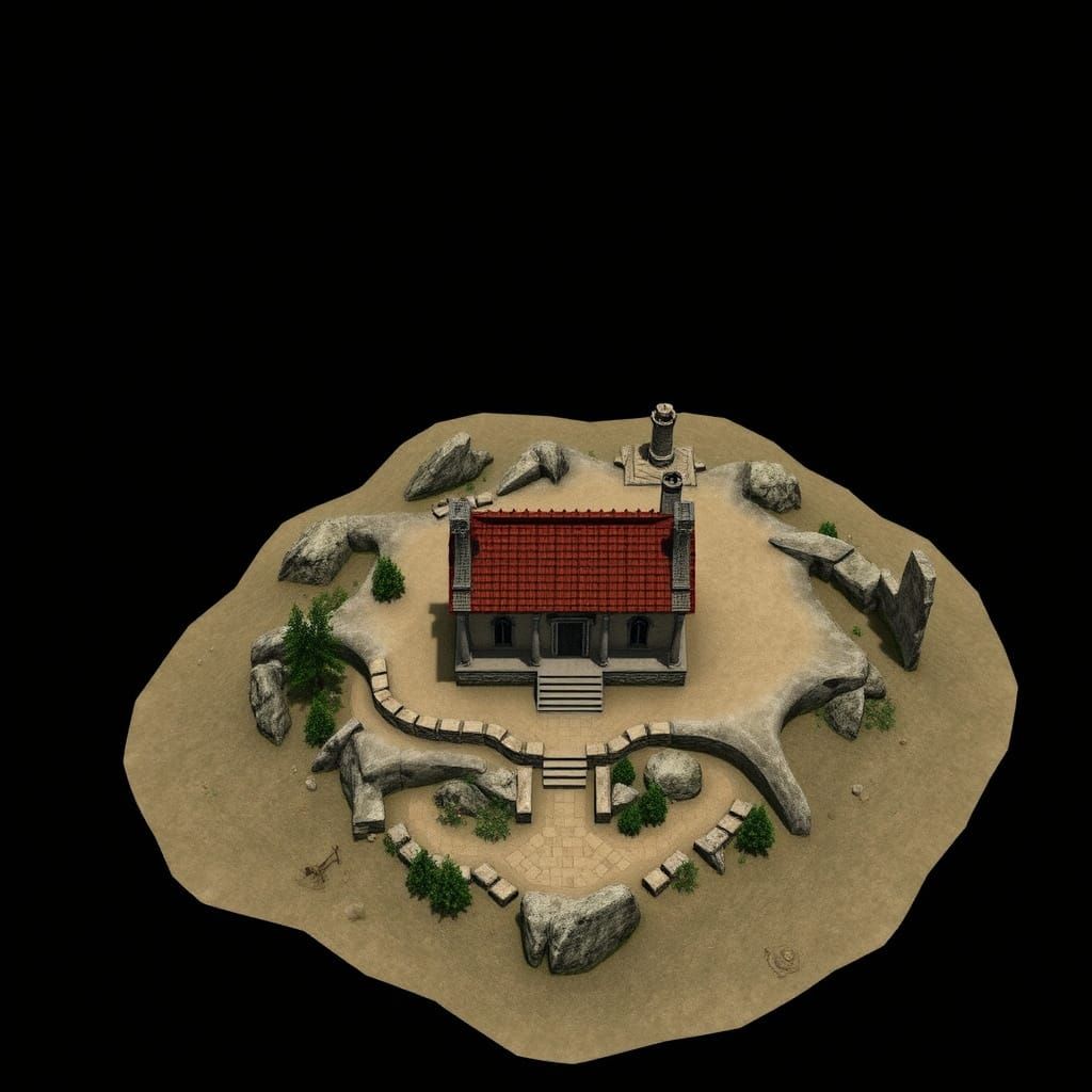 Cyrodiil Highland Landscape in a Traditional Art Style