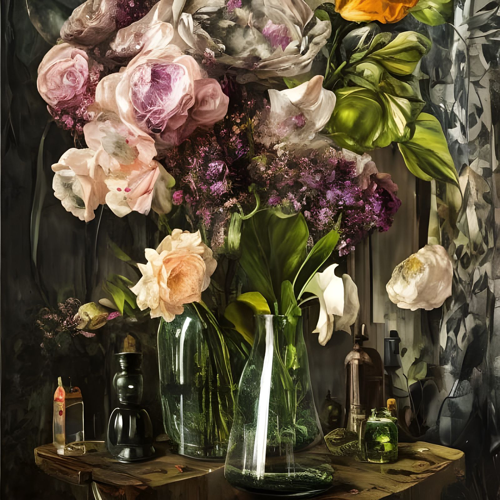 Elegant Flower Bouquet in a Fantasy Setting