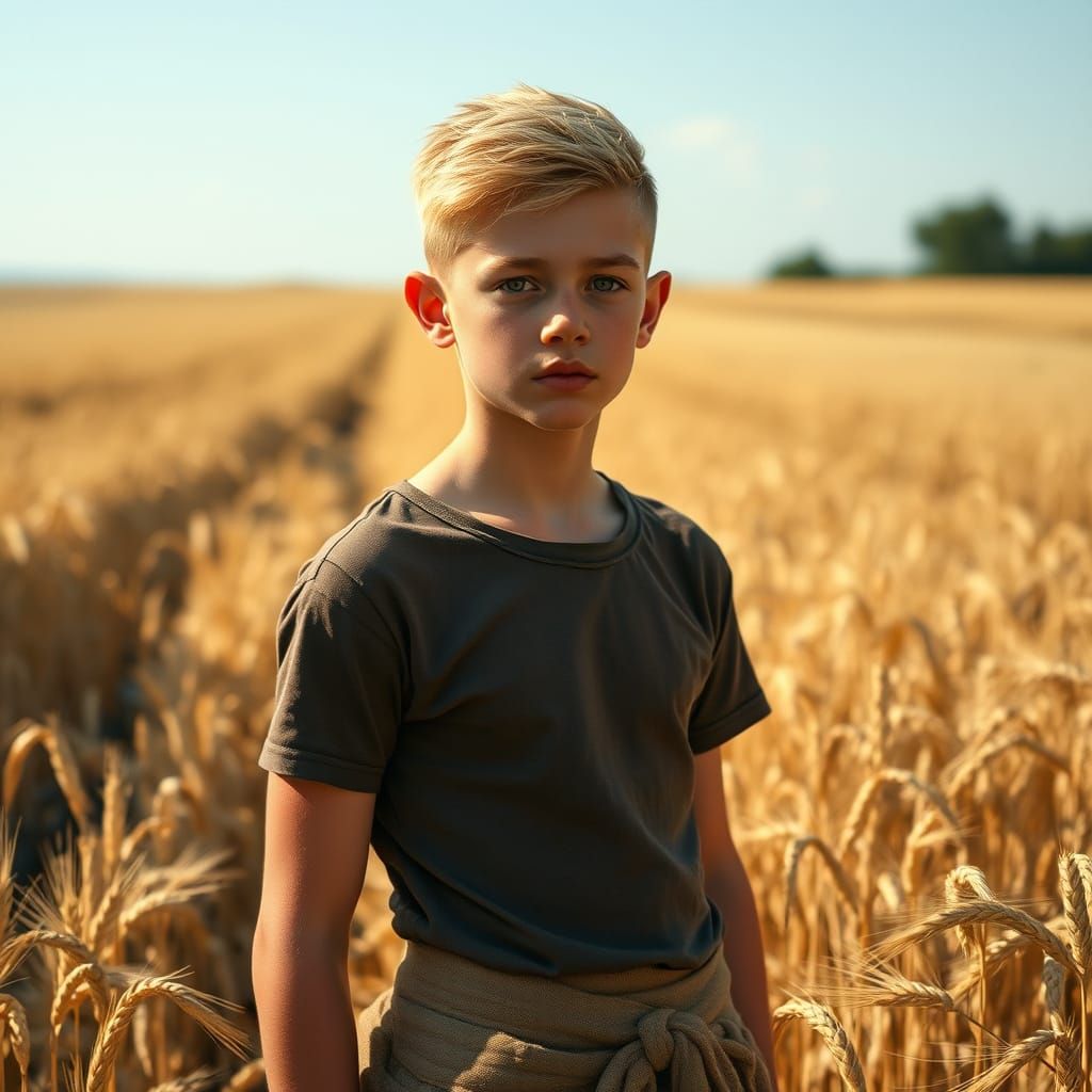 Ethereal Boy in Wheat Field