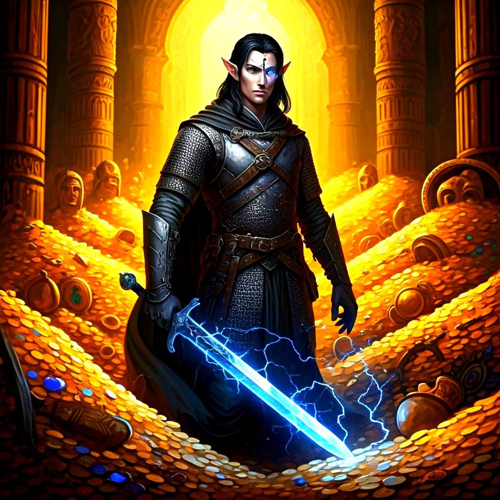 Half-Elf Rogue in Treasure Temple