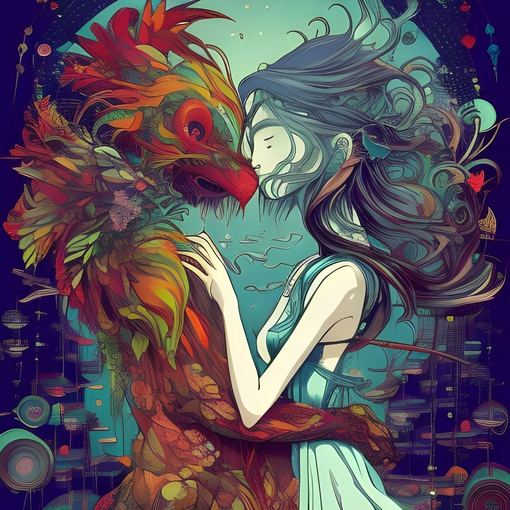 Ethereal Love in Studio Ghibli Style