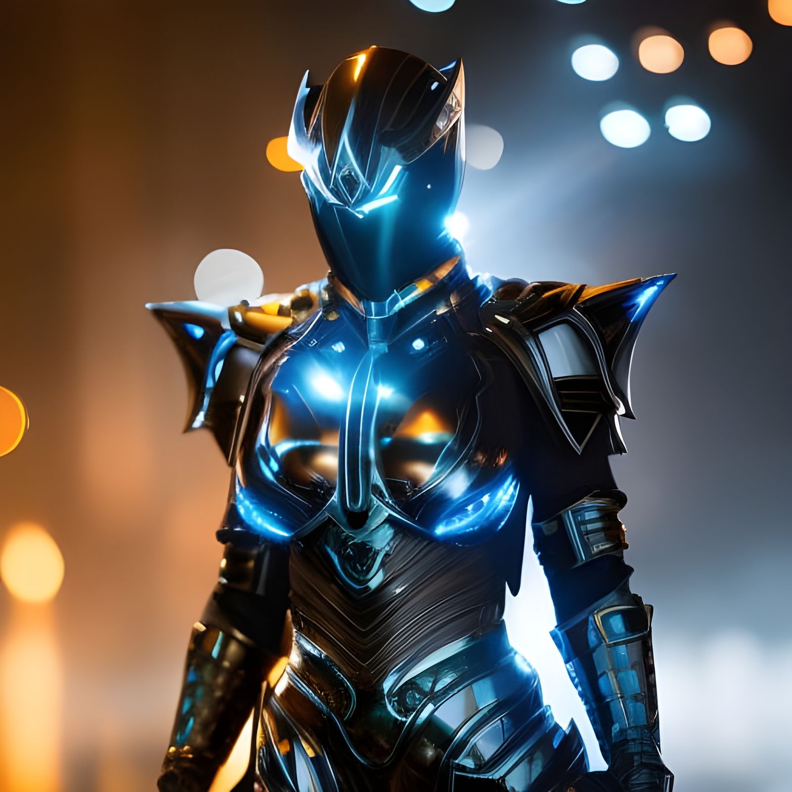 Futuristic Cyborg in Shiny Armor Concept Art