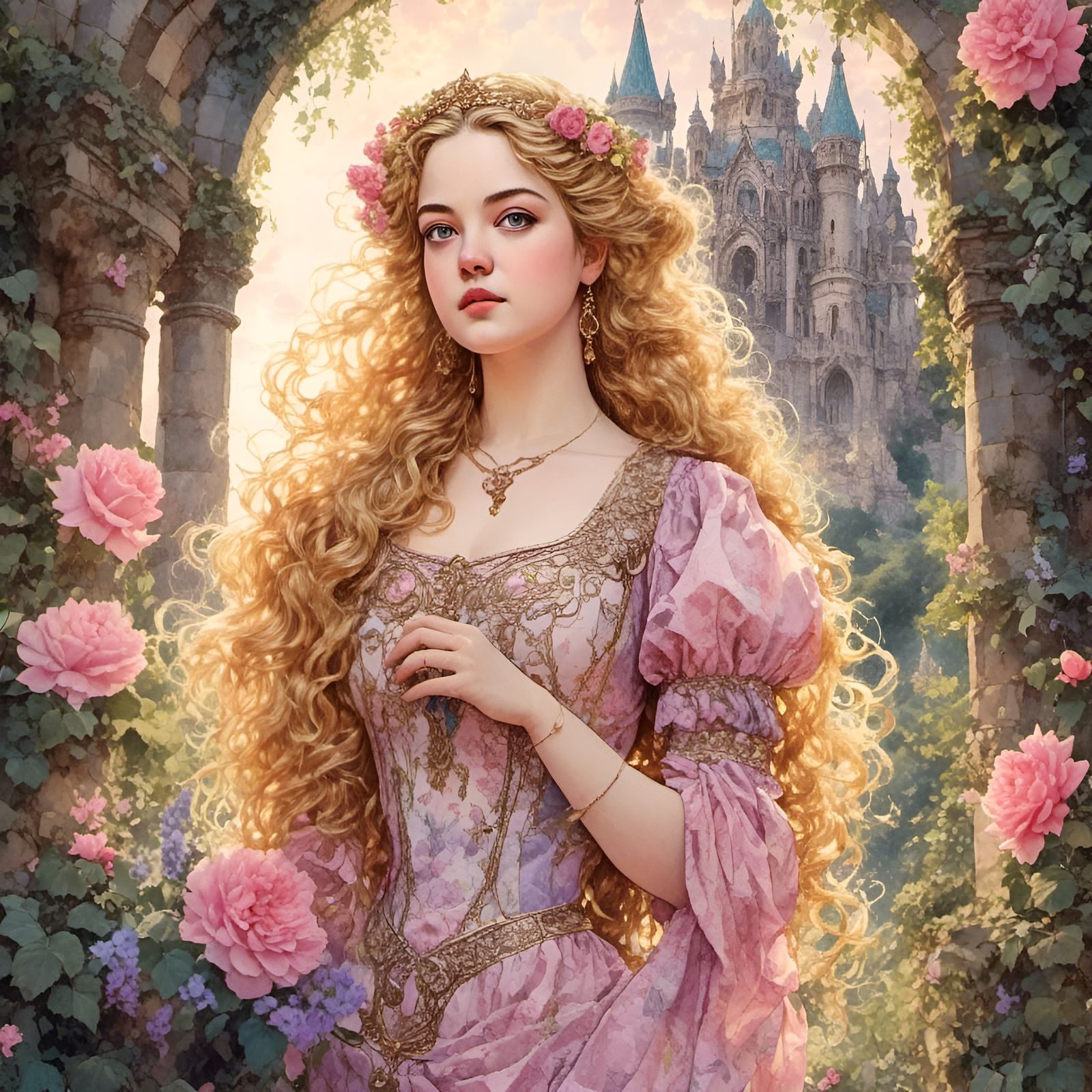 Rapunzel Watercolour