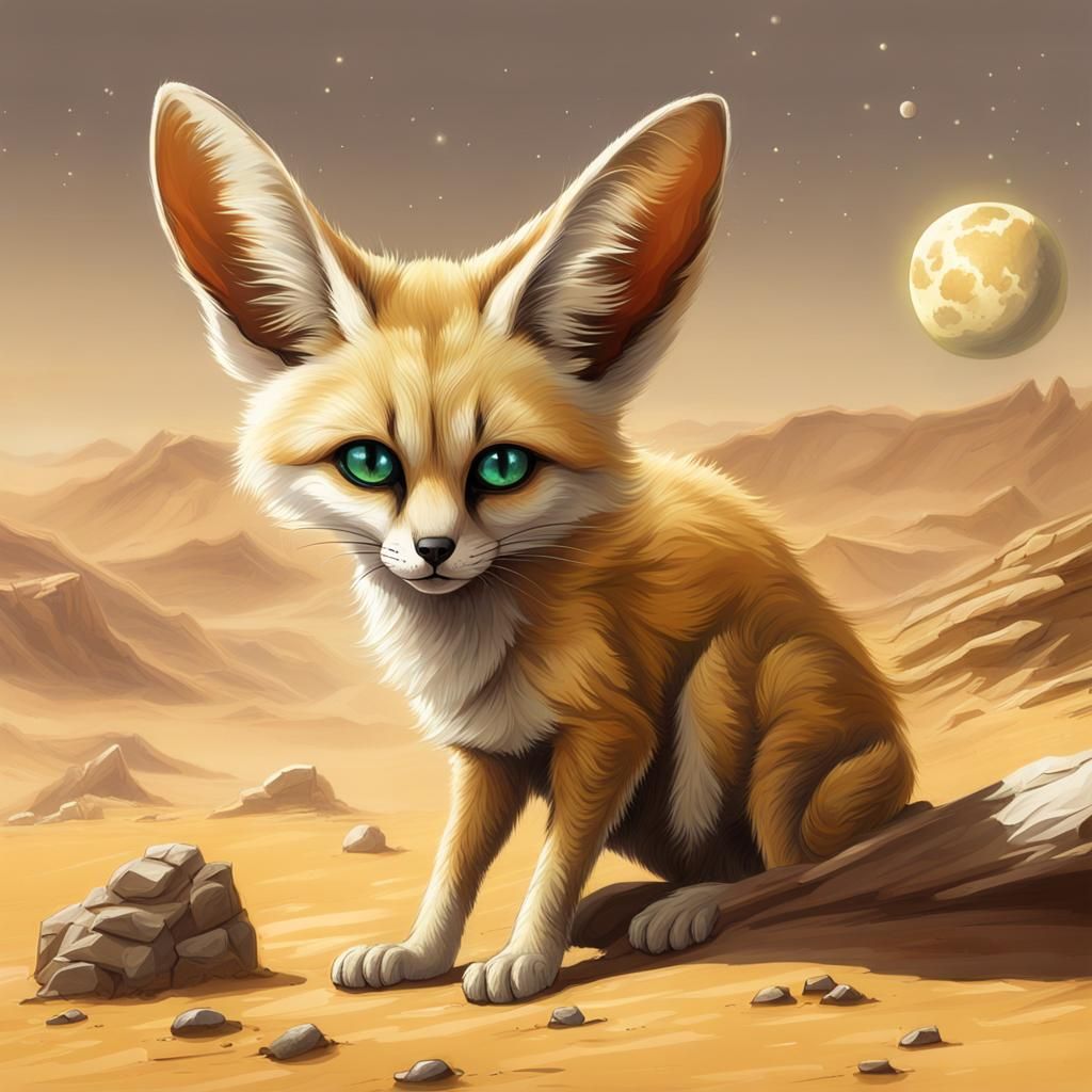 Exoplanet Concept Art: Fennec Fox Alien Lifeforms