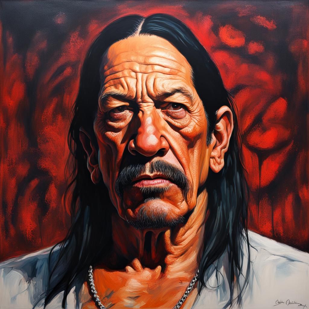 Danny Trejo as Demon in Pre-Raphaelite Style