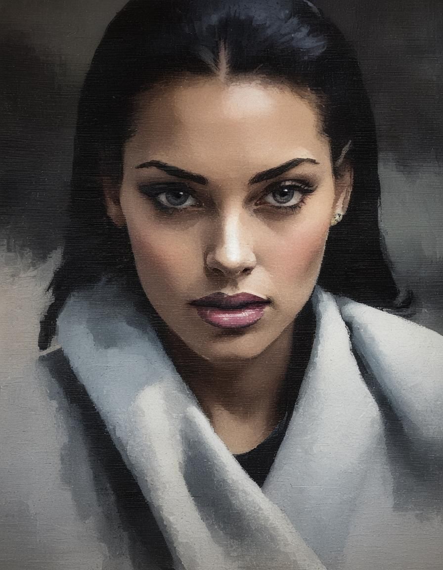 Pop Art Portrait of 1950s Pin-Up Girl