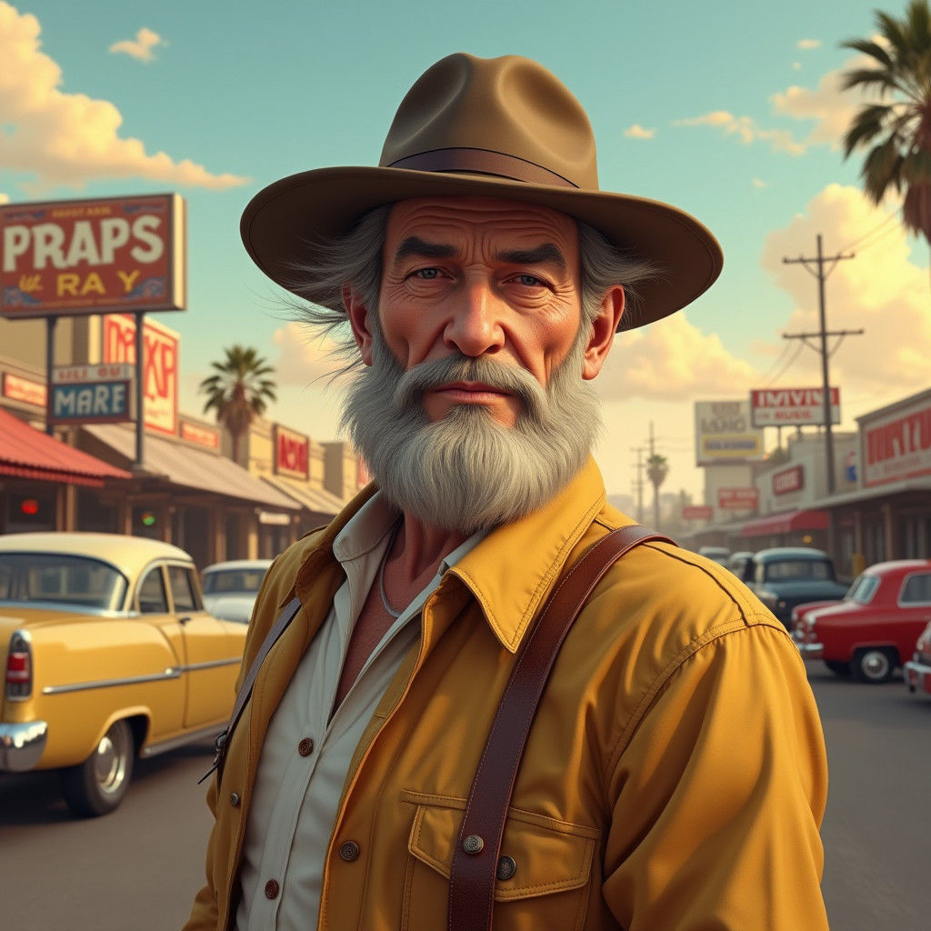 1960s American Man Portrait in Photorealistic Style