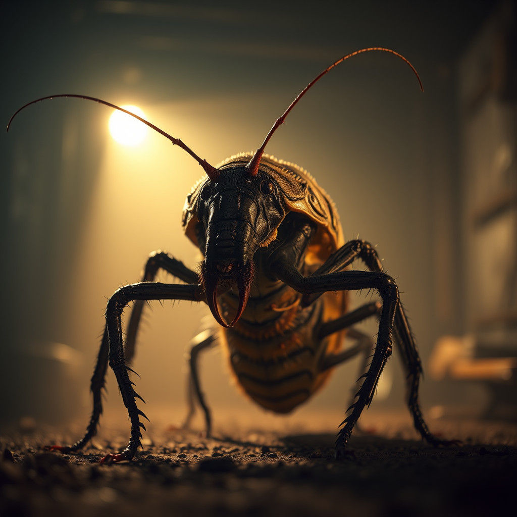 Terrifying Cockroach Caterpillar Hybrid in Hyperrealistic St...