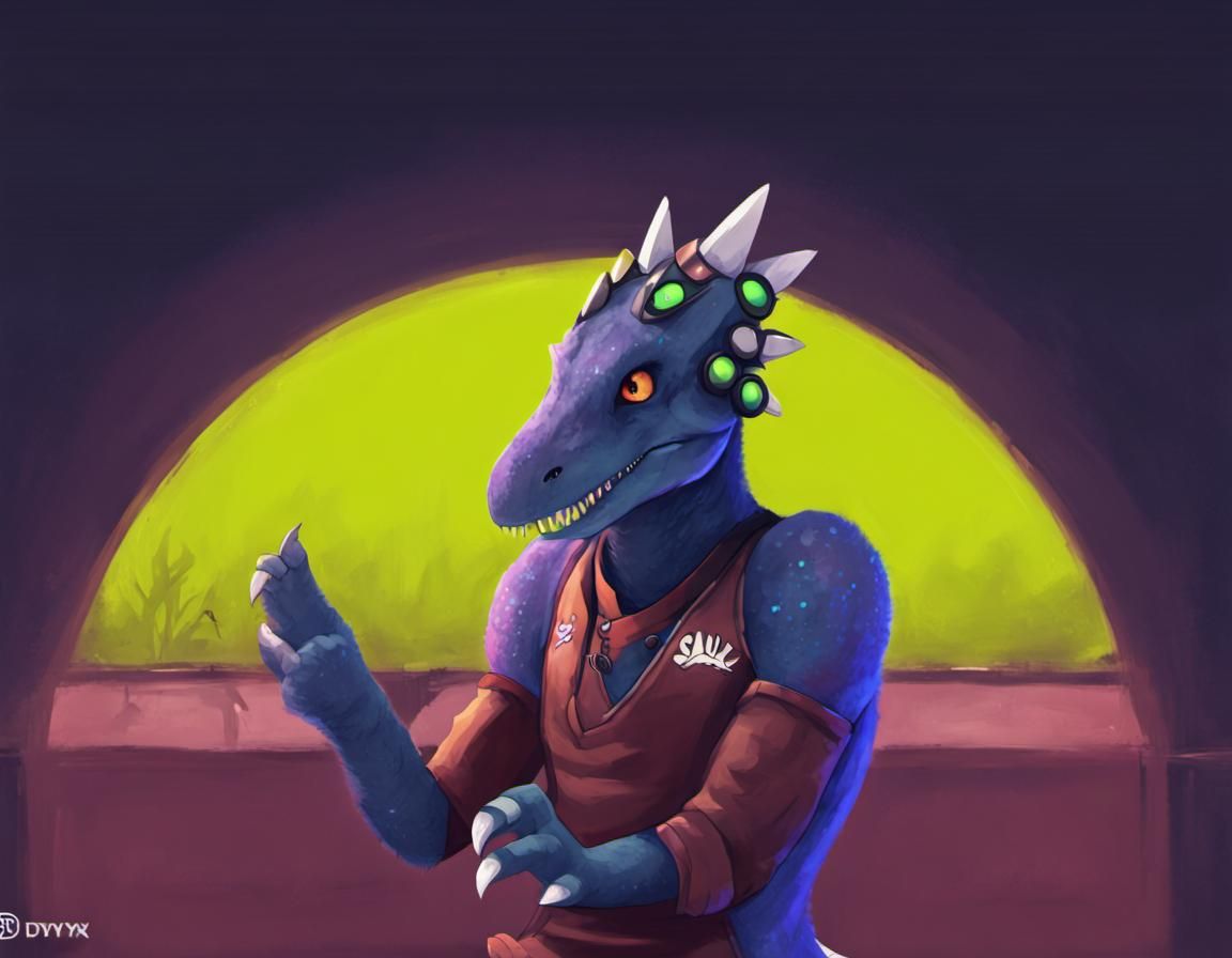 Tryx the Anthro Dinosaur: Digital Art in 4K