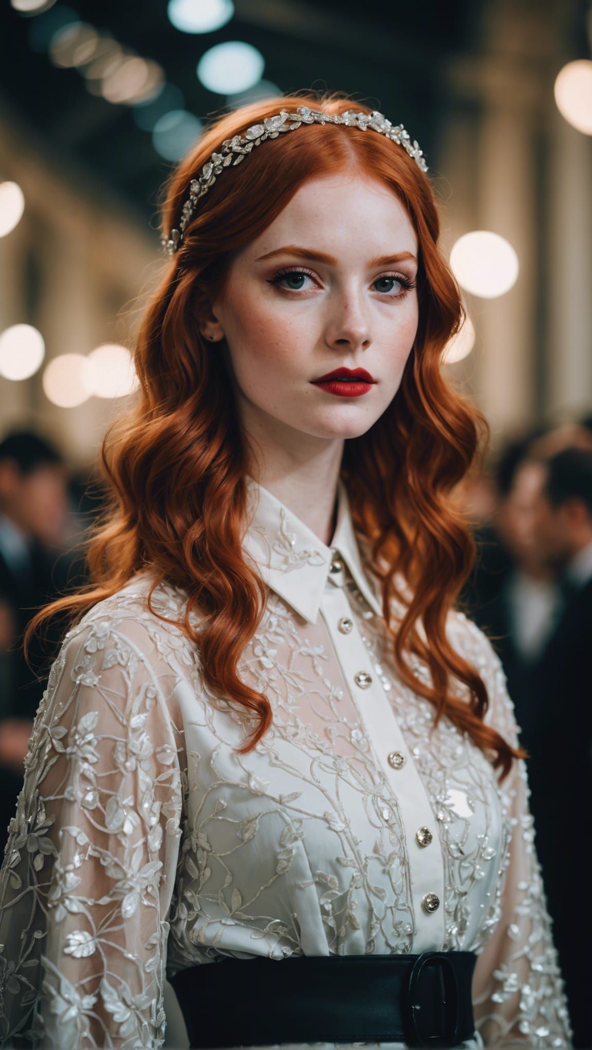 Redhead Cosplayer on Italian Runway, Fashion Photography