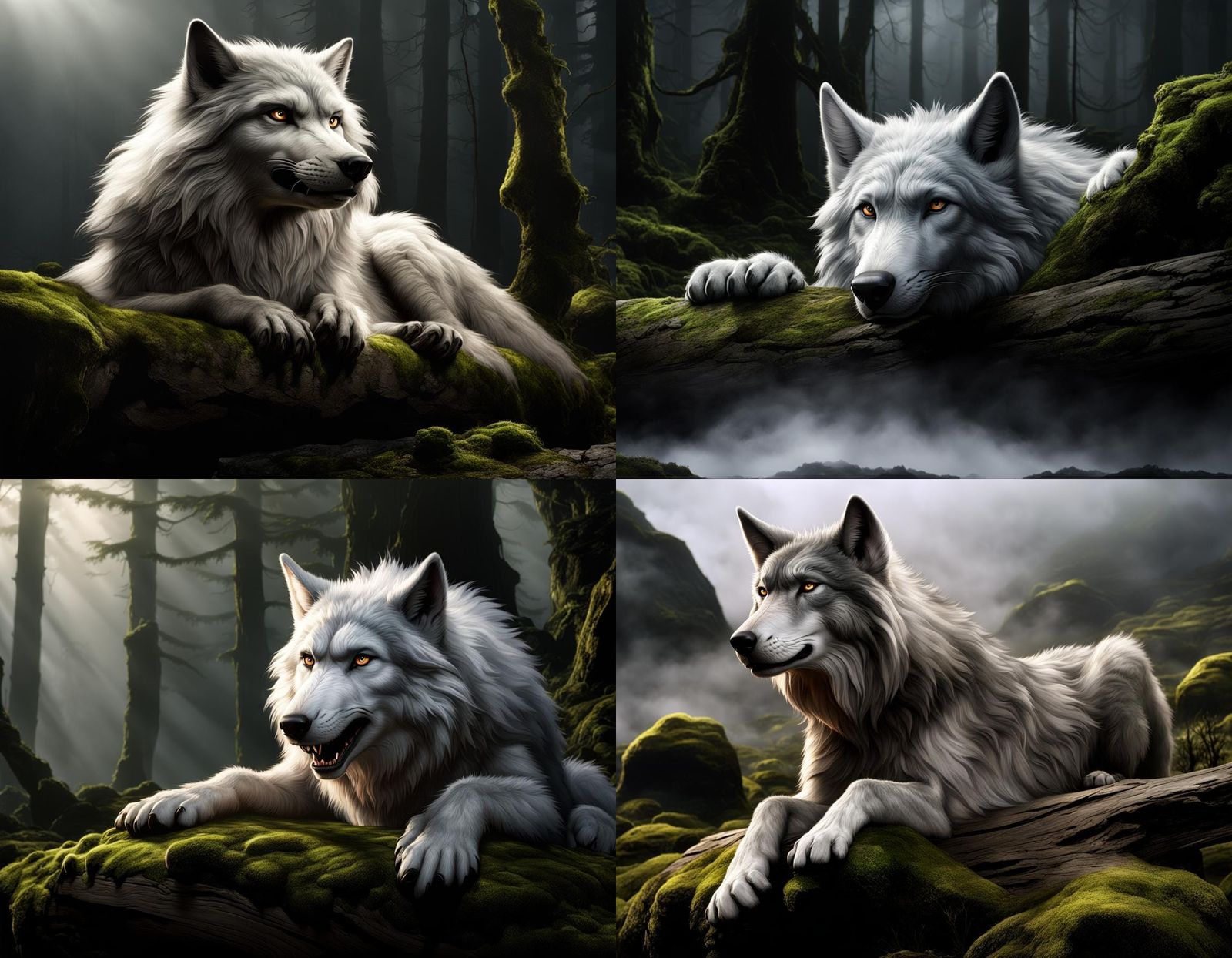 Gmork in Dark Fantasy Landscape, Hyperdetailed 8K