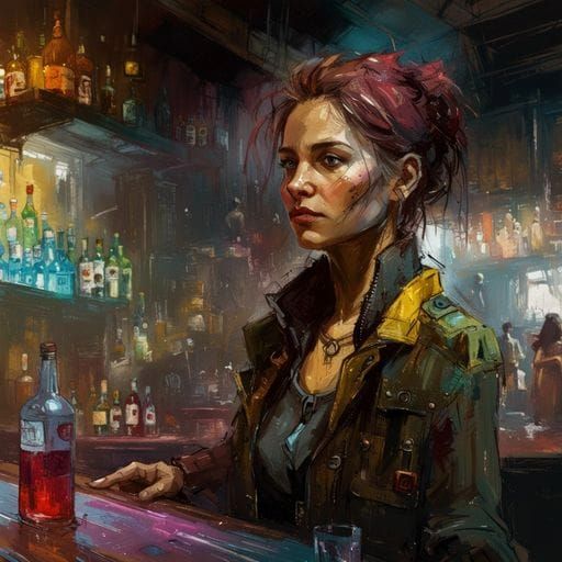 Dramatic Portrait of Bartender in Fine Art Style