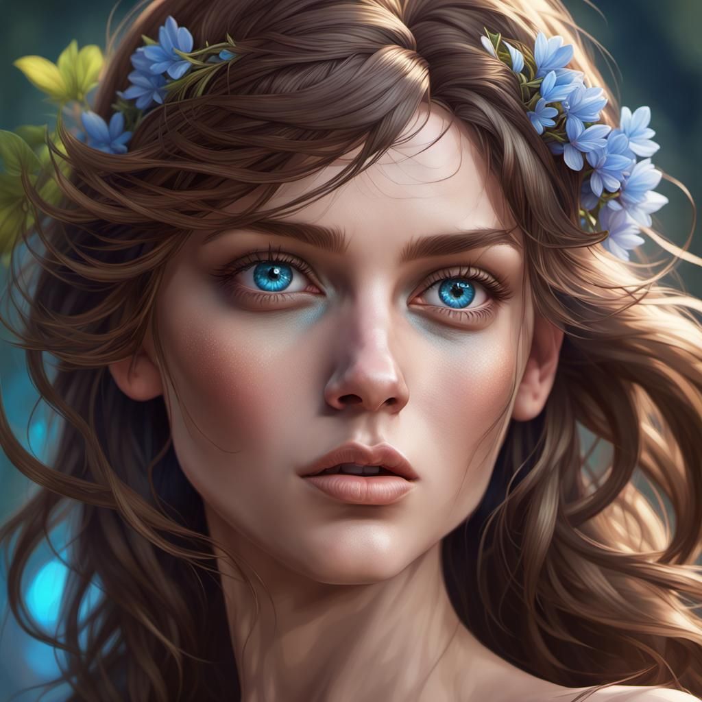 Gaia: Earth Goddess Portrait in Art Nouveau Style