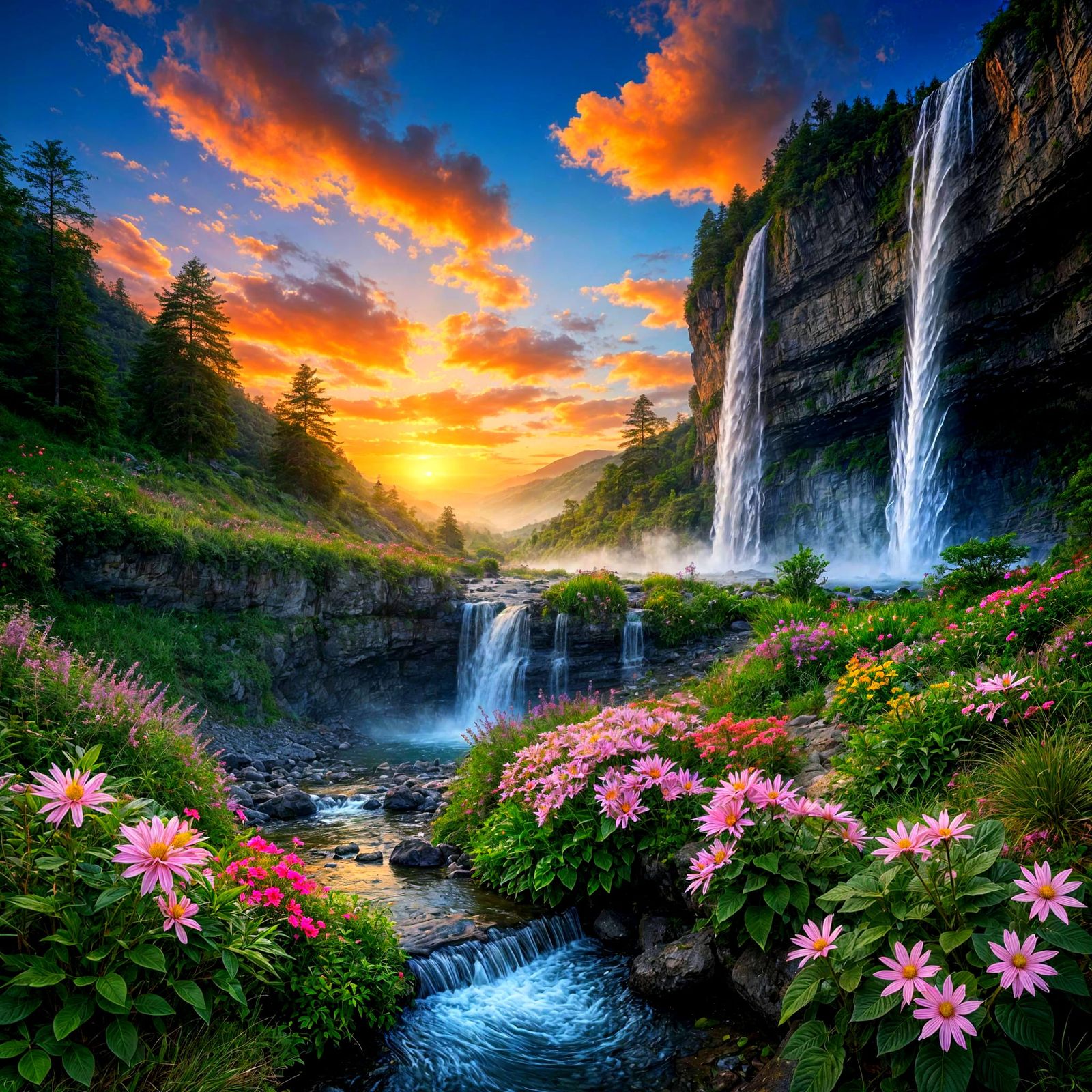 Serene Valley in Warm Golden Light